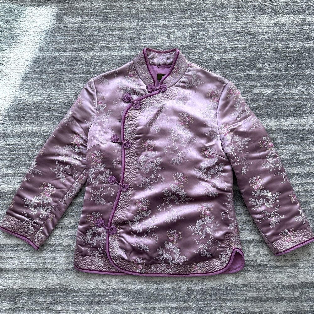Anthropologie Fei Cheongsam Pink Floral Embroidered Jacket